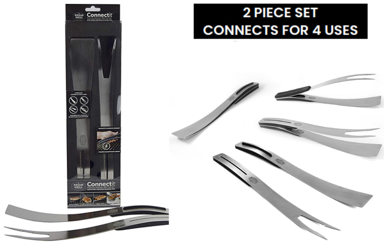 CONNECTIT MAGNETIC BBQ TOOL SET 2 PIECE